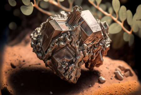 Nickel close up caption background. 3D rendering style. Generative AI illustrationの素材