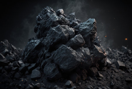 Charcoal background. 3D rendering style. Generative AI illustrationの素材