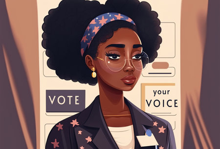 African American ready for presidential elections. Generative AI illustrationの素材