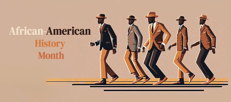 African-American History Month banner. Generative AI illustrationの素材