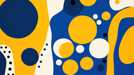 Blue and yellow abstract flat design illustration backgroundの素材