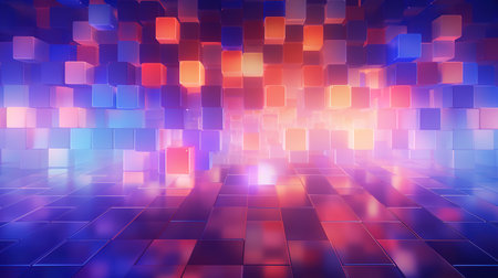 Abstract 3D tiles background in purple and pink colorsの素材