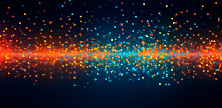 Dark colorful background of particles bokeh effectの素材