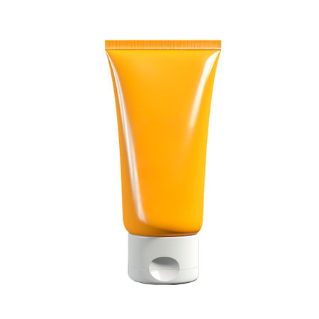 Sunscreen mock up packaging over isolated transparent backgroundの素材