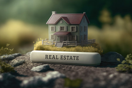 3D tiny mock up style house. Real estate concept. Generative AI Illustrationの素材