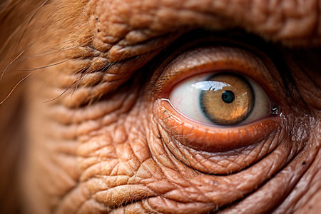 Close up shot of senior old man eyeの素材
