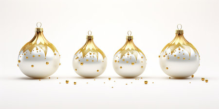 Christmas original ornamental balls over isolated white backgroundの素材