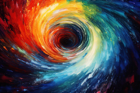 Abstract colorful background of swirling oil paintingの素材