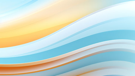 Wavy lines on abstract background with yellow and light blue colorsの素材