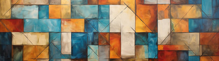Colorful geometric shape oil painting backgroundの素材