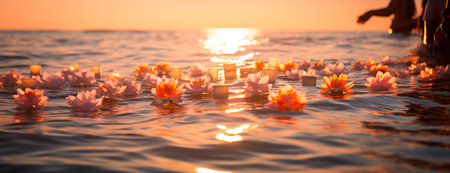 Offering to Candomble goddess of the sea, Lemanja. Brazilian culture traditionの素材