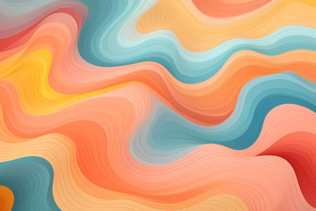 Colorful trippy lines background flat design illustrationの素材