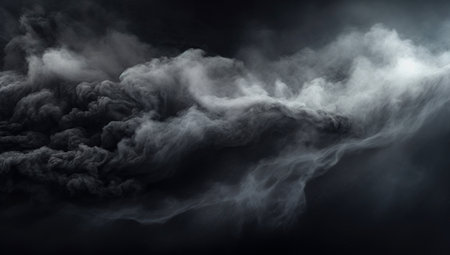 Abstract background of dark smoke or dust in the airの素材