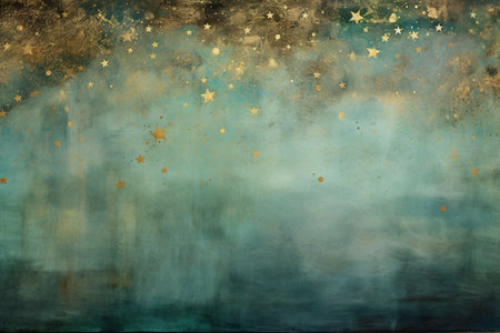 Abstract wallpaper with golden tiny stars over pale green backgroundの素材