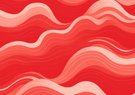 Minimal flat design of abstract background with wavy shapes in red tones. chinese new year conceptの素材