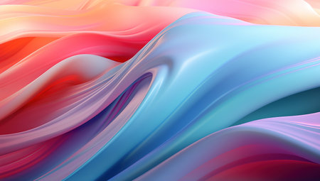 Modern wavy line pattern with 3D pastel colors liquidの素材