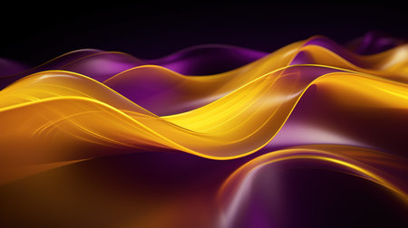 Abstract contemporary yellow and purple wavy linesの素材