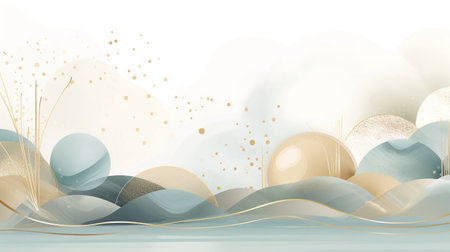 Geometric delicate shapes in the style of minimalist illustration backgroundの素材