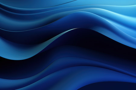Dark blue 3D futuristic digital abstract background. Modern wavy line patternの素材