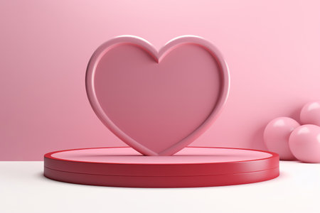 Pink Valentina conceptual display platform for copy spaceの素材