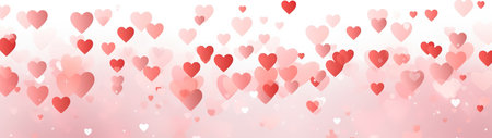 Romantic pink and red hearts background with dripping drops. Valentine's Day conceptual bannerの素材
