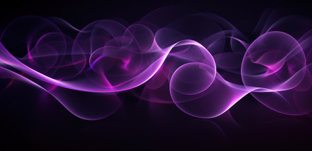 Purple motion abstract lines wallpaper over dark backgroundの素材