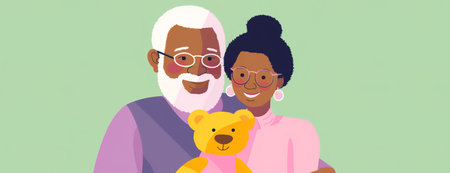 Modern minimal illustration of senior romantic couple. Valentine's Day conceptの素材