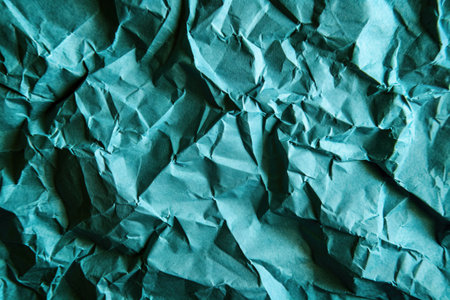 Aqua green recycled paper crumpled texture backgroundの素材