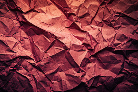 Red recycled paper crumpled texture backgroundの素材