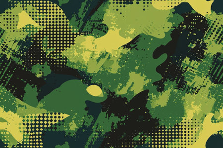 Vibrant green abstract camouflaged pattern backgroundの素材
