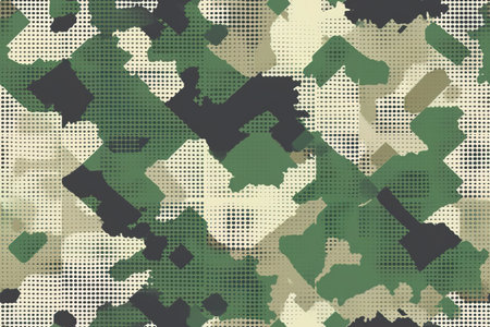 Illustration of green camouflage pattern backgroundの素材