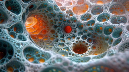 Close up macro image of bone tissue seen under microscopeの素材
