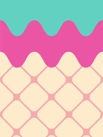 Sweet ice cream pink and blue background.のイラスト素材