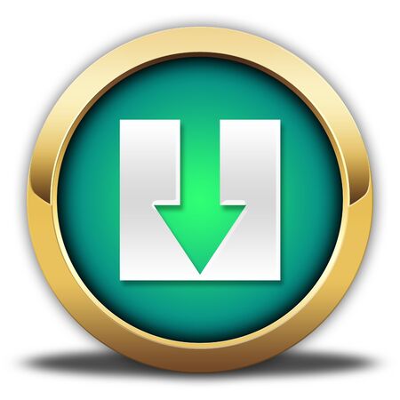 download button isolated. 3D illustrationの写真素材