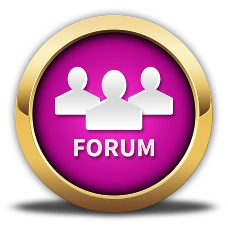 forum button isolated. 3D illustrationの写真素材