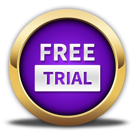 free trial button isolated. 3D illustrationの写真素材