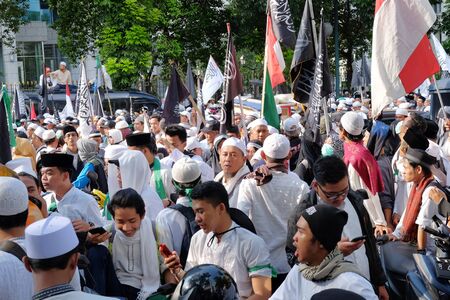 Jakarta, Indonesia - December 2, 2018: thousands of Indonesian Muslims gather again in Jakarta, the grand reunion 212のeditorial素材
