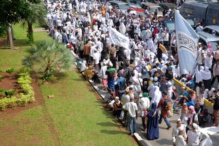 Jakarta, Indonesia - December 2, 2018: thousands of Indonesian Muslims gather again in Jakarta, the grand reunion 212のeditorial素材