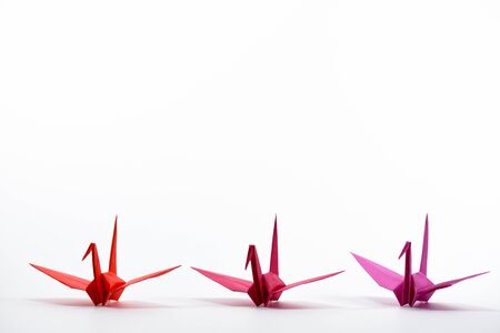 Origami cranesの写真素材