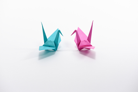 Origami cranesの写真素材