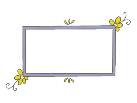 Hand drawn flower frame, vector illustrationのイラスト素材