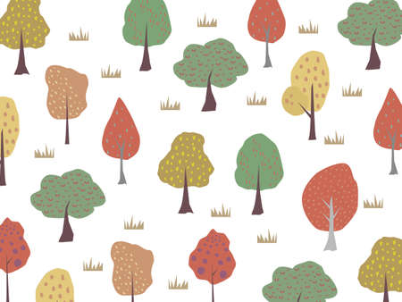 Background of trees, vector illustration