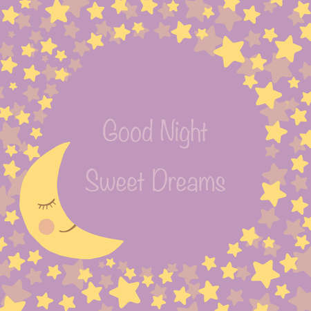 Frame of moon and starsのイラスト素材