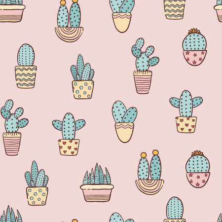 Seamless pattern of cactus, vector illustrationのイラスト素材