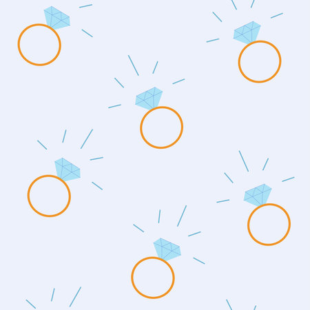 Bridal beautiful seamless pattern illustration with wedding rings.
Diamond rings sparkling pattern for wrapping paper and print.のイラスト素材