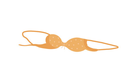 Beautiful bra upper underwear in beige and yellow color. Women swimwear suit bikini.のイラスト素材