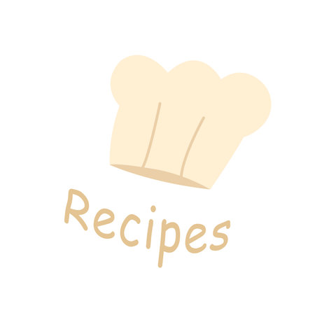 Hand drawn logo for recipes book with chef hat.のイラスト素材