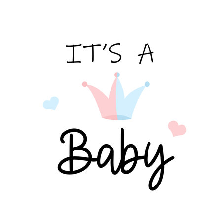 Baby shower card for celebration party and gender reveal.のイラスト素材