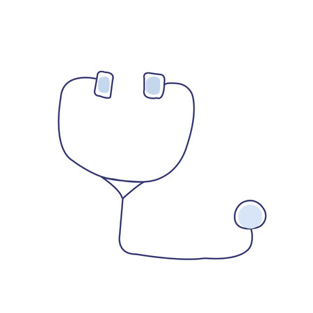 Medical tool to listen lungs and heart icon illustration.のイラスト素材