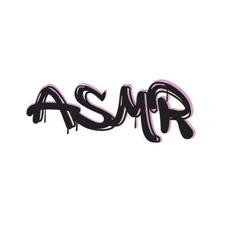 Graffiti text of asmr content for podcast, blog. Design for street wear textile print. 2k grunge style.のイラスト素材